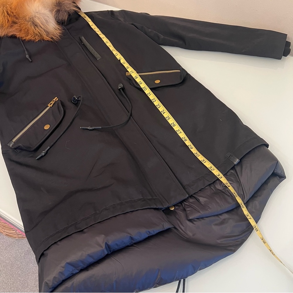 RUDSAK Mona 3-in-1 Fur Trim Parka Black Gold Hardware Luxury Winter Coat - Picture 8 of 16